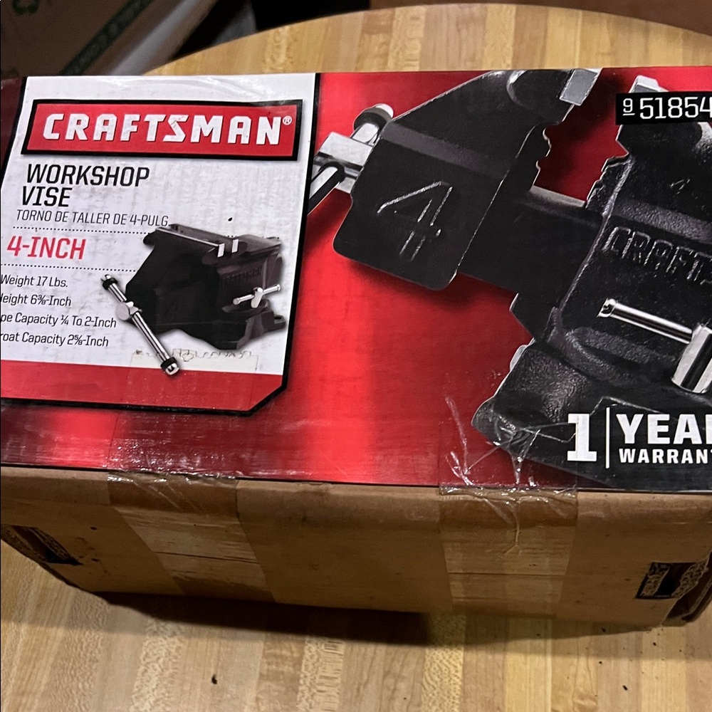 Craft 4-Inch Workshop Vise in Black and Red Packaging